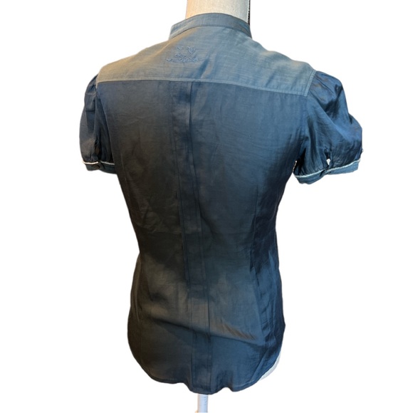 Zadig and Voltaire - Blue Pintucked Short Sleeve top - size M - Picture 2 of 11